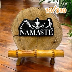 10 / $10 Namaste Skeleton Yoga Sticker - Black & White / Halloween